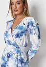 Missguided - Blue Blue Floral Print Wrap Blazer Dress