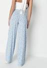 Missguided - Blue Ditsy Print Wide Leg Trousers, Women
