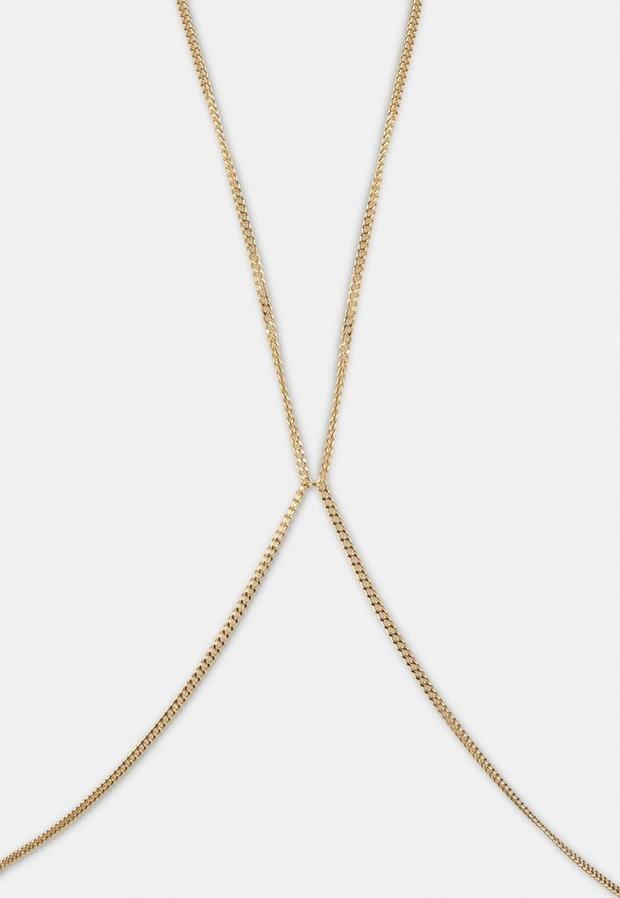 Gold Look Curb Chain Bodychain, Women, , large image number 0