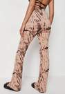 Missguided - Stone Tie Dye Strap Front Flared Trousers, Women