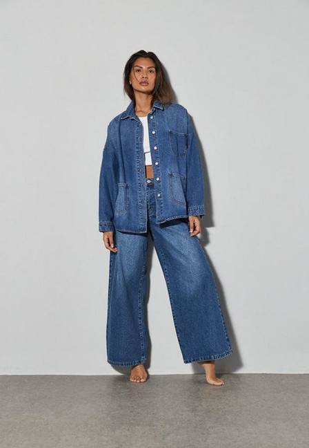Missguided - Blue Co Ord Wide Leg Jeans