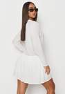 Missguided - White Crinkle Tiered Hem Shirt Dress, Women