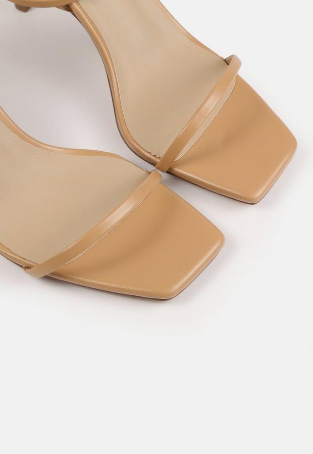 Camel Sand Barely There Low Heel Sandals, , large image number 3