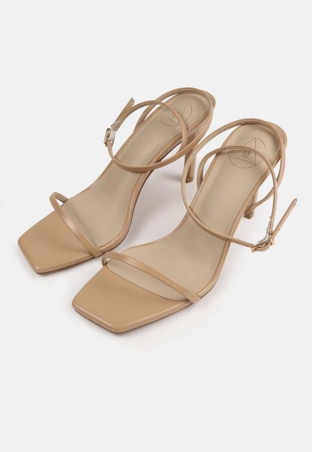 Camel Sand Barely There Low Heel Sandals, , large image number 4