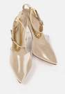 Missguided - حذاء كعب عالي شفاف مزين بسلسلة ذهبية