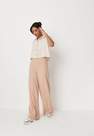 Missguided - Tan Waffle Wide Leg Trousers