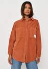 Missguided - Orange Missguided Cord Oversized Denim Shirt
