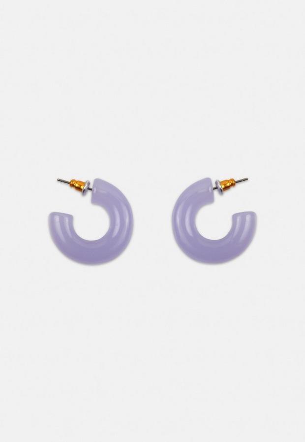 Lilac Lilac Tube Hoop Earrings, , large image number 0