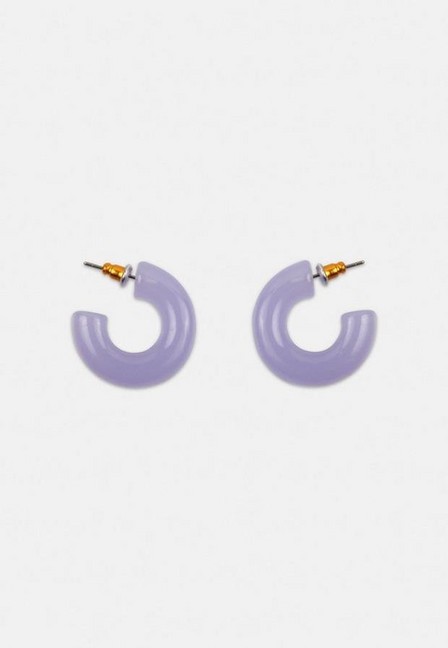 Missguided - Lilac Tube Hoop Earrings