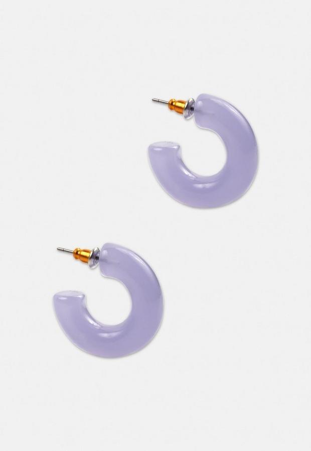 Lilac Lilac Tube Hoop Earrings, , large image number 2