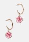 Missguided - Pink Flower Hoop Earrings