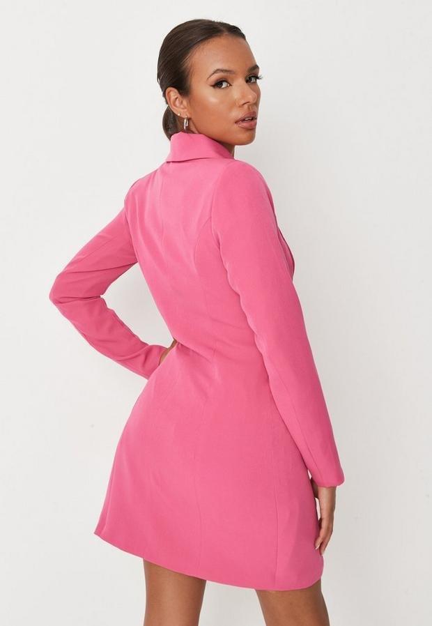 Pink Double Breasted Blazer Dress, , large image number 3