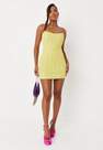 Missguided - Yellow Mesh Point Detail Bandeau Corset Mini Dress