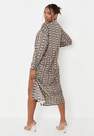 Missguided - Brown Snake Print Sequin Oversized Midaxi Shirt Dress