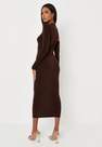 Missguided - Brown Cold Shoulder Cut Out Ruched Midaxi Dress
