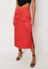 Missguided - Petite Red Bias Cut Slip Satin Midi Skirt