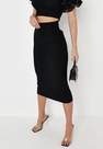 Missguided - Black Co Ord Rib Knit Midi Skirt