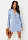 Missguided - Blue Corset Hook And Eye Tailored Blazer Dress