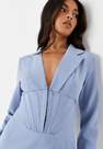 Missguided - Blue Corset Hook And Eye Tailored Blazer Dress