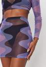 Missguided - Purple Carli Bybel X Missguided Contrast Print High Neck Semi Sheer Mesh Crop Top, Women