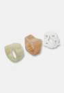 Missguided - Cream Mix Resin Rings 3 Pack