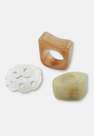 Missguided - Cream Mix Resin Rings 3 Pack