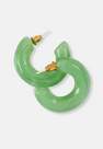 Missguided - Green Resin Tube Hoop Earrings