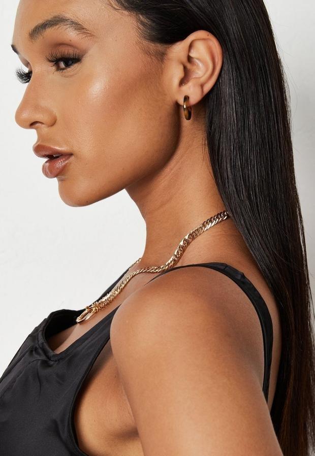 Multi Gold Look And Resin Tube Hoop Earrings 3 Pack, , large image number 0