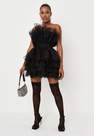 Missguided - Black Tulle Ruffle Bandeau Mini Dress