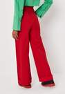 Missguided - Red Pleated Wide Leg Tailored Trousers