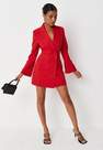 Missguided - Red Red Oversized Flared Sleeve Fitted Blazer Dress