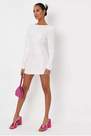 Missguided - White Sequin Shoulder Pad Mini Dress