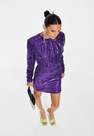 Missguided - Purple High Neck Long Sleeve Sequin Mini Dress