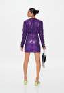 Missguided - Purple High Neck Long Sleeve Sequin Mini Dress