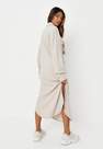 Missguided - Cream Cream Rib Oversized Midaxi Shirt Dress