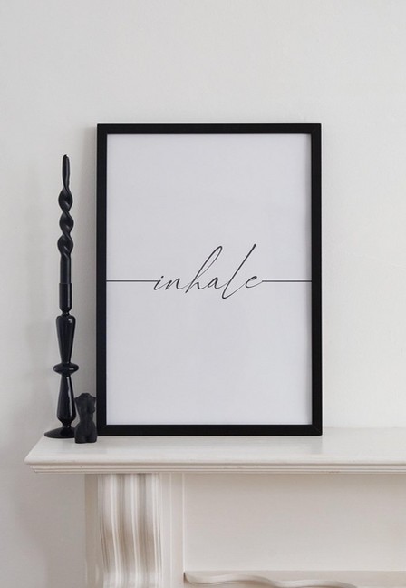 Missguided - White Inhale Script Poster Print A2