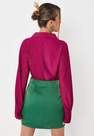 Missguided - Emerald Satin Mini Skirt, Women