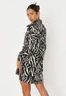 Missguided - Black Black Zebra Print Oversized Dip Back Shirt Dress