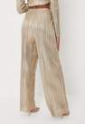 Missguided - Gold Co Ord Metallic Plisse Wide Leg Trousers