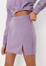 Missguided - Lilac Co Ord Boucle Side Split Mini Skirt