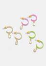 Missguided - Multi Gold Look Mix Wild Thang Enamel Hoop Earrings 3 Pack