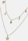 Missguided - Gold Gold Look Stars And Moons Layered Necklace