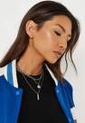 Missguided - Silver Look Rhinestone Disc And Stick Layered Necklace