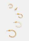 Missguided - Cream Gold Look Huggie Cuff And Stud Earrings 5 Pack