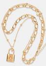 Missguided - Gold Gold Look Rhinestone Star Padlock Chain Necklace
