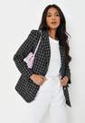 Missguided - Black Co Ord Boucle Double Breasted Blazer