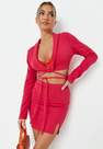 Missguided - Hot Pink Co Ord Tailored Split Front Mini Skirt