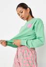 Missguided - Green Tall Flower Sweatshirt And Shorts Set