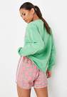 Missguided - Green Tall Flower Sweatshirt And Shorts Set