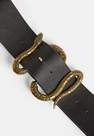 Missguided - Black Black Faux Leather Snake Detail Buckle Waist Belt